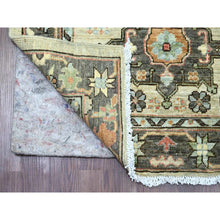 Load image into Gallery viewer, 2&#39;9&quot;x12&#39; Misty Gray, Peshawar With Karajeh Design, Vegetable Dyes, High Mountain Wool, Hand Knotted, Runner, Oriental Rug FWR124062