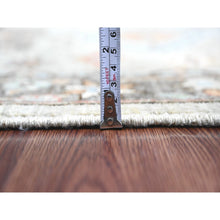 Load image into Gallery viewer, 2&#39;9&quot;x12&#39; Misty Gray, Peshawar With Karajeh Design, Vegetable Dyes, High Mountain Wool, Hand Knotted, Runner, Oriental Rug FWR124062