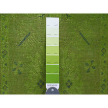 Load image into Gallery viewer, 2&#39;1&quot;x5&#39;9&quot; Fern Green, Overdyed Kazak With Tribal Medallions Design, Hand Knotted, 100% Wool, Runner, Oriental Rug FWR124068