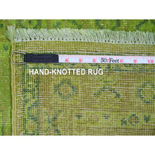 Load image into Gallery viewer, 2&#39;1&quot;x5&#39;9&quot; Fern Green, Overdyed Kazak With Tribal Medallions Design, Hand Knotted, 100% Wool, Runner, Oriental Rug FWR124068
