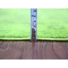 Load image into Gallery viewer, 2&#39;8&quot;x18&#39;10&quot; Iguana Green, Overdyed Kazak with Geometric Medallion Design, Hand Knotted, 100% Wool, XL Runner, Oriental Rug FWR124080
