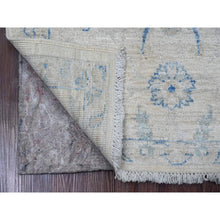 Load image into Gallery viewer, 2&#39;6&quot;x7&#39;10&quot; Chiffon White, Hand Knotted, Washed Out Peshawar with All Over Leaf Design, Natural Dyes, 100% Wool, Runner, Oriental Rug FWR124086