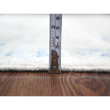 Load image into Gallery viewer, 2&#39;6&quot;x7&#39;10&quot; Chiffon White, Hand Knotted, Washed Out Peshawar With All Over Leaf Design, Natural Dyes, 100% Wool, Runner, Oriental Rug FWR124086