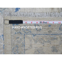Load image into Gallery viewer, 2&#39;6&quot;x7&#39;10&quot; Chiffon White, Hand Knotted, Washed Out Peshawar with All Over Leaf Design, Natural Dyes, 100% Wool, Runner, Oriental Rug FWR124086