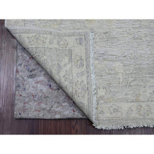 Load image into Gallery viewer, 2&#39;7&quot;x11&#39;9&quot; Spanish Gray, Washed Out Peshawar With All Over Leaf Design, 100% Wool, Hand Knotted, Natural Dyes, Runner, Oriental Rug FWR124098