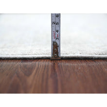Load image into Gallery viewer, 2&#39;7&quot;x11&#39;9&quot; Spanish Gray, Washed Out Peshawar with All Over Leaf Design, 100% Wool, Hand Knotted, Natural Dyes, Runner, Oriental Rug FWR124098