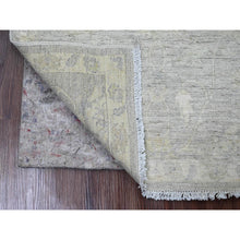 Load image into Gallery viewer, 2&#39;6&quot;x5&#39;9&quot; Cloud Gray, Washed Out Peshawar with Faded Out Leaf Design, Natural Dyes, 100% Wool, Hand Knotted, Short Runner, Oriental Rug FWR124116