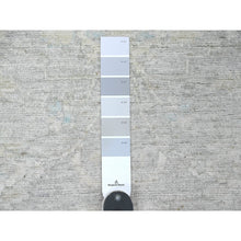 Load image into Gallery viewer, 2&#39;6&quot;x5&#39;9&quot; Cloud Gray, Washed Out Peshawar with Faded Out Leaf Design, Natural Dyes, 100% Wool, Hand Knotted, Short Runner, Oriental Rug FWR124116