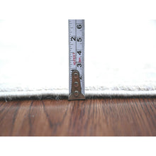 Load image into Gallery viewer, 2&#39;6&quot;x5&#39;9&quot; Cloud Gray, Washed Out Peshawar with Faded Out Leaf Design, Natural Dyes, 100% Wool, Hand Knotted, Short Runner, Oriental Rug FWR124116