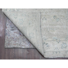 Load image into Gallery viewer, 2&#39;8&quot;x14&#39;2&quot; Dark Vanilla Brown, Washed Out Peshawar with All Over Leaf Design, Veggie Dyes, Pure Wool, Hand Knotted, XL Runner, Oriental Rug FWR124134
