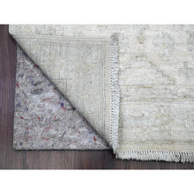 Load image into Gallery viewer, 2&#39;7&quot;x18&#39;9&quot; Chiffon White, Hand Knotted, Washed Out Peshawar with Geometric Leaf Design, Natural Dyes, 100% Wool, XL Runner, Oriental Rug FWR124140
