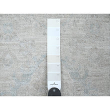 Load image into Gallery viewer, 2&#39;7&quot;x18&#39;9&quot; Chiffon White, Hand Knotted, Washed Out Peshawar with Geometric Leaf Design, Natural Dyes, 100% Wool, XL Runner, Oriental Rug FWR124140