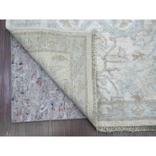 Load image into Gallery viewer, 2&#39;8&quot;x16&#39;3&quot; Pearl White, Washed Out Peshawar with All Over Leaf Design, Hand Knotted, Natural Dyes, 100% Wool, XL Runner, Oriental Rug FWR124158