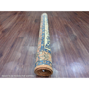 4'2"x6' Marmalade Orange, Peshawar with Fereghan Sarouk Design, Aryana Grade, Vegetable Dyes, High Mountain Wool, Hand Knotted, Oriental Rug FWR124170