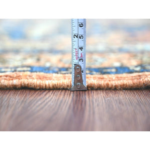 4'2"x6' Marmalade Orange, Peshawar with Fereghan Sarouk Design, Aryana Grade, Vegetable Dyes, High Mountain Wool, Hand Knotted, Oriental Rug FWR124170