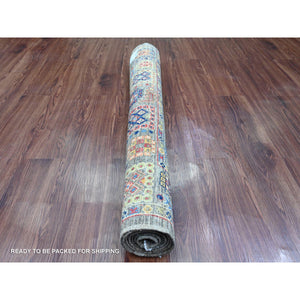 4'x6' Nickel Gray, Aryana Collection, Peshawar with Ziegler Mahal All Over Design, Hand Knotted, High Mountain Wool, Vegetable Dyes, Oriental Rug FWR124176