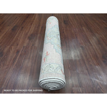 Load image into Gallery viewer, 3&#39;1&quot;x10&#39; Pastel Pink, Anatolian Village Inspired With Geometric Medallions Design, High Mountain Wool, Hand Knotted, Natural Dyes, Runner, Oriental Rug FWR124188