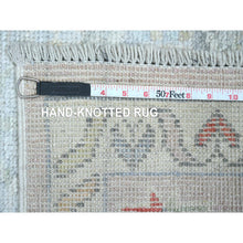 Load image into Gallery viewer, 3&#39;1&quot;x10&#39; Pastel Pink, Anatolian Village Inspired With Geometric Medallions Design, High Mountain Wool, Hand Knotted, Natural Dyes, Runner, Oriental Rug FWR124188