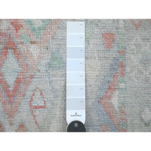 Load image into Gallery viewer, 3&#39;2&quot;x10&#39;5&quot; Cloud Gray, Anatolian Village Inspired Design with Geometric Pattern, Vegetable Dyes, High Mountain Wool, Hand Knotted, Runner, Oriental Rug FWR124194
