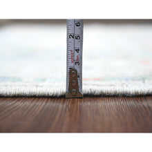 Load image into Gallery viewer, 3&#39;2&quot;x10&#39;5&quot; Cloud Gray, Anatolian Village Inspired Design with Geometric Pattern, Vegetable Dyes, High Mountain Wool, Hand Knotted, Runner, Oriental Rug FWR124194