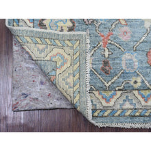 Load image into Gallery viewer, 2&#39;9&quot;x9&#39;9&quot; Cerulean Blue, Anatolian Village Inspired with All Over Leaf Design, Hand Knotted, High Mountain Wool, Vegetable Dyes, Runner, Oriental Rug FWR124206