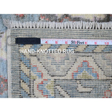 Load image into Gallery viewer, 2&#39;9&quot;x9&#39;9&quot; Cerulean Blue, Anatolian Village Inspired with All Over Leaf Design, Hand Knotted, High Mountain Wool, Vegetable Dyes, Runner, Oriental Rug FWR124206