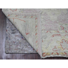 Load image into Gallery viewer, 3&#39;x9&#39;6&quot; Flamingo Pink, Anatolian Village Inspired with Large Leaf Design, High Mountain Wool, Hand Knotted, Natural Dyes, Runner, Oriental Rug FWR124212