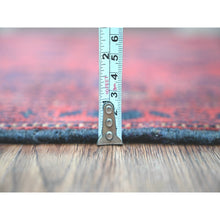 Load image into Gallery viewer, 2&#39;8&quot;x6&#39;3&quot; Ruby Red, Afghan Andkhoy With Geometric Design, Soft Pile, 100% Wool, Hand Knotted, Runner, Oriental Rug FWR124224