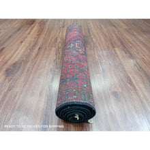 Load image into Gallery viewer, 2&#39;6&quot;x6&#39;3&quot; Scarlet Red, Afghan Andkhoy With Geometric Pattern, Soft Wool, Natural Dyes, Hand Knotted, Runner, Oriental Rug FWR124236