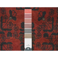 Load image into Gallery viewer, 2&#39;8&quot;x9&#39;3&quot; Scarlet Red, Afghan Andkhoy With Tribal Design, Soft Wool, Vegetable Dyes, Hand Knotted, Runner, Oriental Rug FWR124248