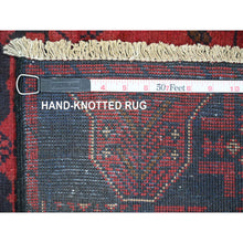 Load image into Gallery viewer, 2&#39;8&quot;x9&#39;3&quot; Scarlet Red, Afghan Andkhoy With Tribal Design, Soft Wool, Vegetable Dyes, Hand Knotted, Runner, Oriental Rug FWR124248