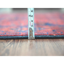 Load image into Gallery viewer, 2&#39;6&quot;x6&#39;2&quot; Scarlet Red, Afghan Andkhoy With Geometric Design, Soft Pile, Pure Wool, Hand Knotted, Runner, Oriental Rug FWR124254
