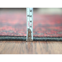 Load image into Gallery viewer, 2&#39;8&quot;x6&#39;6&quot; Currant Red, Hand Knotted, Afghan Andkhoy with Geometric Design, Soft 100% Wool, Runner, Oriental Rug FWR124266