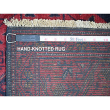Load image into Gallery viewer, 2&#39;8&quot;x6&#39;6&quot; Currant Red, Hand Knotted, Afghan Andkhoy with Geometric Design, Soft 100% Wool, Runner, Oriental Rug FWR124266