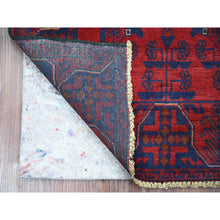 Load image into Gallery viewer, 2&#39;7&quot;x6&#39;3&quot; Deep And Saturated Red, Afghan Andkhoy With All Over Geometric Design, Soft Wool, Hand Knotted, Runner, Oriental Rug FWR124284