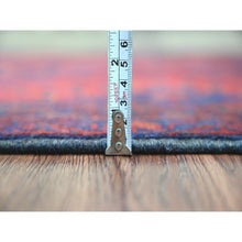 Load image into Gallery viewer, 2&#39;7&quot;x6&#39;5&quot; Scarlet Red, Soft And Shiny Wool, Afghan Andkhoy With Geometric Design, Hand Knotted, Runner, Oriental Rug FWR124290
