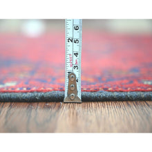 Load image into Gallery viewer, 2&#39;6&quot;x9&#39;4&quot; Carmine Red, Hand Knotted, Afghan Andkhoy With Geometric Pattern, Soft And Velvety Wool, Runner, Oriental Rug FWR124302