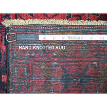 Load image into Gallery viewer, 2&#39;8&quot;x6&#39;2&quot; Auburn Red, Hand Knotted, Afghan Andkhoy With Geometric Design, Soft Wool, Natural Dyes, Runner, Oriental Rug FWR124338