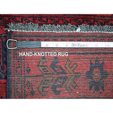 Load image into Gallery viewer, 2&#39;4&quot;x7&#39;9&quot; Angels Red, Afghan Andkhoy With Large Medallion Design, Soft Pile, 100% Wool, Hand Knotted, Runner, Oriental Rug FWR124350