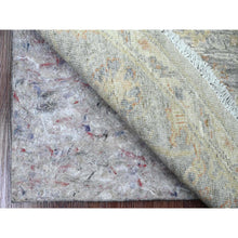 Load image into Gallery viewer, 6&#39;x6&#39; Fossil Gray, Washed Out Peshawar with Ziegler Mahal Design, High Mountain Wool, Hand Knotted, Densely Woven, Round, Oriental Rug FWR124380