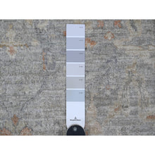 Load image into Gallery viewer, 6&#39;x6&#39; Fossil Gray, Washed Out Peshawar with Ziegler Mahal Design, High Mountain Wool, Hand Knotted, Densely Woven, Round, Oriental Rug FWR124380