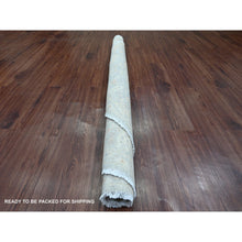 Load image into Gallery viewer, 6&#39;x6&#39; Fossil Gray, Washed Out Peshawar with Ziegler Mahal Design, High Mountain Wool, Hand Knotted, Densely Woven, Round, Oriental Rug FWR124380