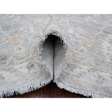 Load image into Gallery viewer, 7&#39;9&quot;x7&#39;9&quot; Cloud Gray, Washed Out Peshawar With Ziegler Mahal Design, Hand Knotted, High Mountain Wool, Densely Woven, Round, Oriental Rug FWR124386