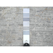 Load image into Gallery viewer, 7&#39;9&quot;x7&#39;9&quot; Cloud Gray, Washed Out Peshawar with Ziegler Mahal Design, Hand Knotted, High Mountain Wool, Densely Woven, Round, Oriental Rug FWR124386