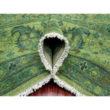 Load image into Gallery viewer, 8&#39;x9&#39;7&quot; Olive Green, Overdyed Kazak With Geometric Elements Pattern, Pure Wool, Hand Knotted, Oriental Rug FWR124410