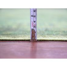 Load image into Gallery viewer, 8&#39;x9&#39;7&quot; Olive Green, Overdyed Kazak With Geometric Elements Pattern, Pure Wool, Hand Knotted, Oriental Rug FWR124410