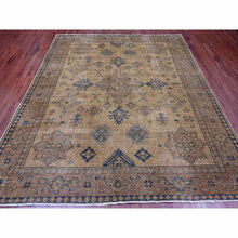 Load image into Gallery viewer, 8&#39;x9&#39;1&quot; Tawny Brown, Overdyed Kazak With All Over Geometric Pattern, Hand Knotted, 100% Wool, Squarish, Oriental Rug FWR124416