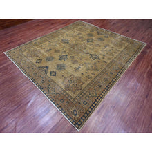 Load image into Gallery viewer, 8&#39;x9&#39;1&quot; Tawny Brown, Overdyed Kazak with All Over Geometric Pattern, Hand Knotted, 100% Wool, Squarish, Oriental Rug FWR124416