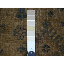 Load image into Gallery viewer, 8&#39;x9&#39;1&quot; Tawny Brown, Overdyed Kazak with All Over Geometric Pattern, Hand Knotted, 100% Wool, Squarish, Oriental Rug FWR124416