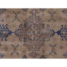 Load image into Gallery viewer, 8&#39;x9&#39;1&quot; Tawny Brown, Overdyed Kazak with All Over Geometric Pattern, Hand Knotted, 100% Wool, Squarish, Oriental Rug FWR124416
